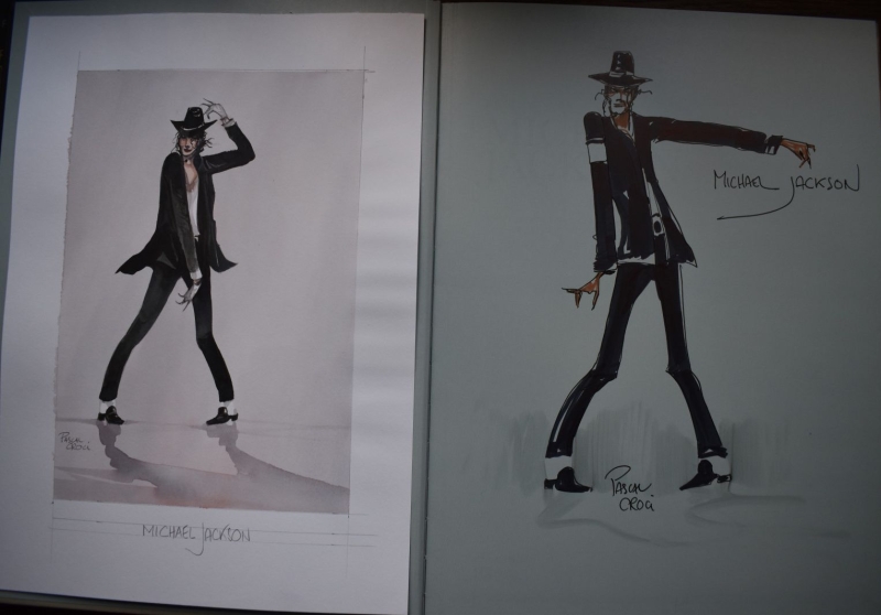 Fan de Michael Jackson dédicacé + dessin original